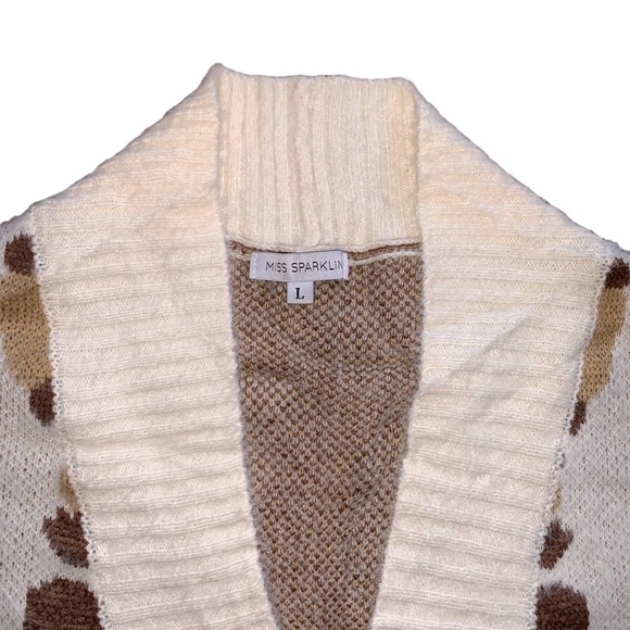 NEW Cozy Leopard Print Fuzzy Open Front Knit Cardigan - Picture 3 of 13